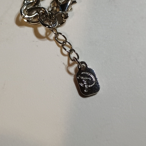 Intricate Silver Toned Multi-Strand Necklace with Teardrop Pendants - Picture 5 of 5